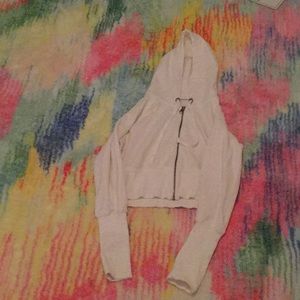 White Cropped hoodie! Adult size ( s )
